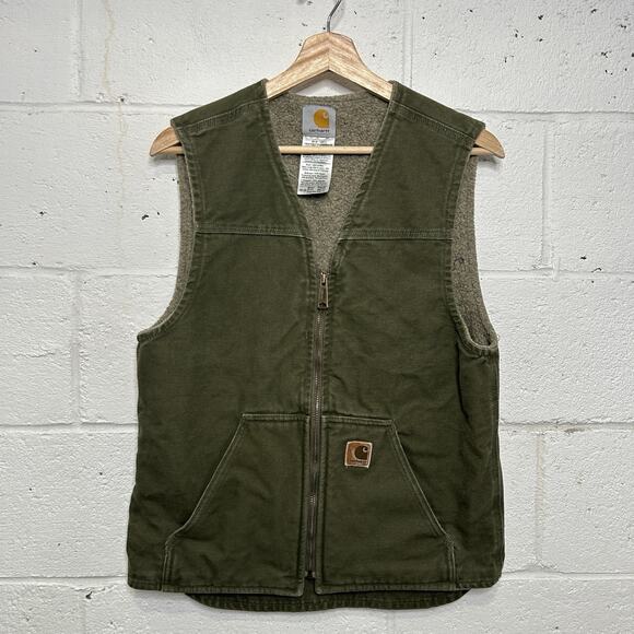 Vintage Carhartt Sherpa-Lined Vest “Light Olive” V26 LOV